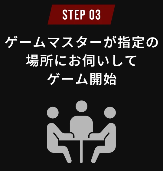 STEP3 ゲームマスターが指定の場所にお伺いしてゲーム開始